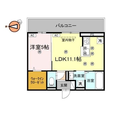 フィオーレガーデン北田宮 C 202の間取り図