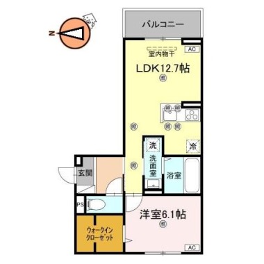 フィオーレガーデン北田宮 C 203の間取り図