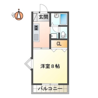 庄町 アパート 1K 101の間取り図