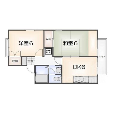 南昭和町 アパート 2DK 204の間取り図