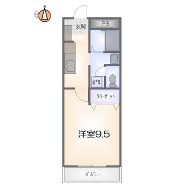 南昭和町 マンション 1K 105の間取り図