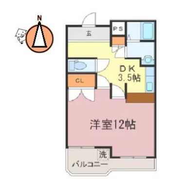 沖浜 マンション 1K 202の間取り図