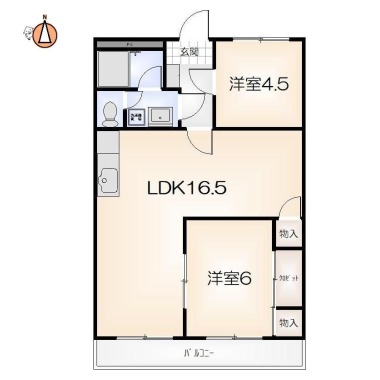 昭和町 マンション 2LDK 506の間取り図