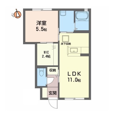 川内町平石若宮 アパート 1LDK 111の間取り図