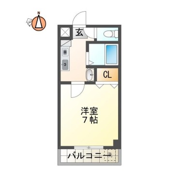 中前川町 マンション 1K 201の間取り図