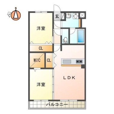八万町 マンション 2LDK 102の間取り図