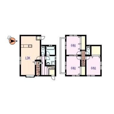川内町大松 一戸建て 3LDK Bの間取り図