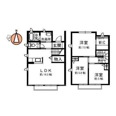 ハミングタウン V 115の間取り図