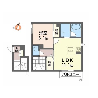 南田宮レジデンス 201の間取り図