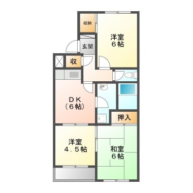 中島田町 マンション 3DK 107の間取り図