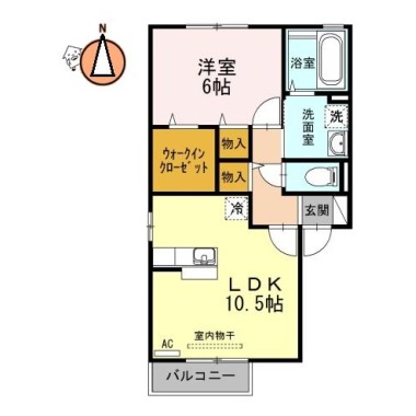 コーポK B棟 B201の間取り図
