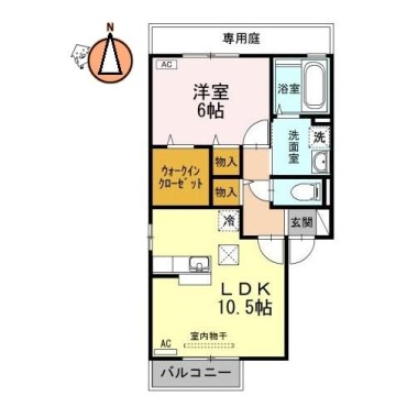 コーポK C棟 C101の間取り図