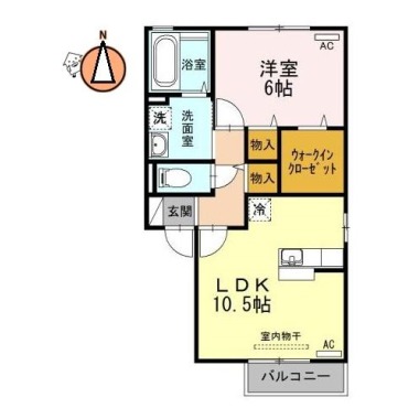 コーポK C棟 C202の間取り図