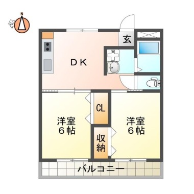 南矢三町 マンション 2DK 202の間取り図