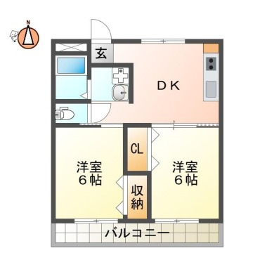南矢三町 マンション 2DK 301の間取り図