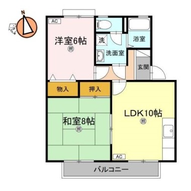 マリレーヴ内浜 205の間取り図