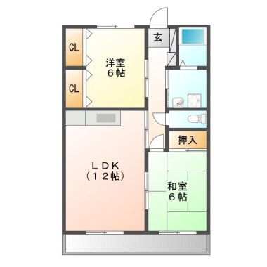 春日 マンション 2LDK 207の間取り図