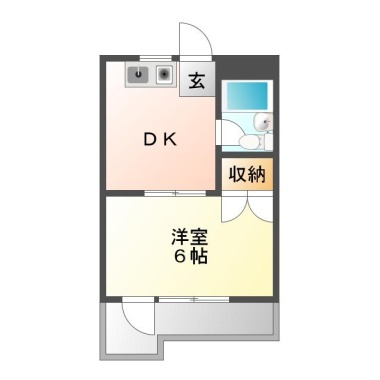 佐古三番町 マンション 1DK 402の間取り図