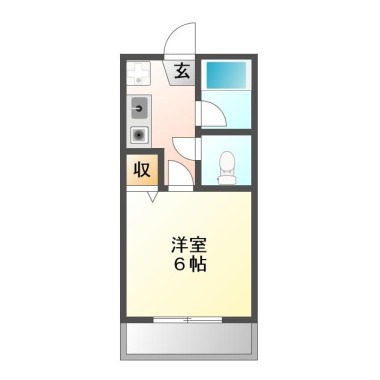 南蔵本町 マンション 1K 206の間取り図