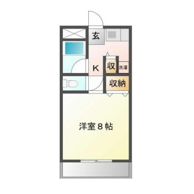 南蔵本町 マンション 1K 413の間取り図