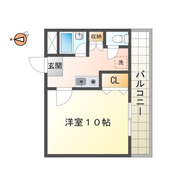 南蔵本町 マンション 1K 602の間取り図