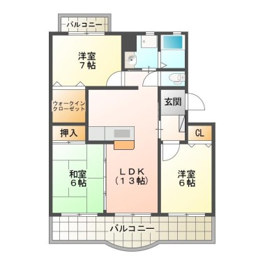 メゾンサンテラスA 102の間取り図