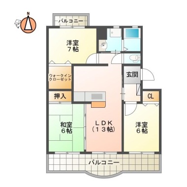 メゾンサンテラスA 105の間取り図