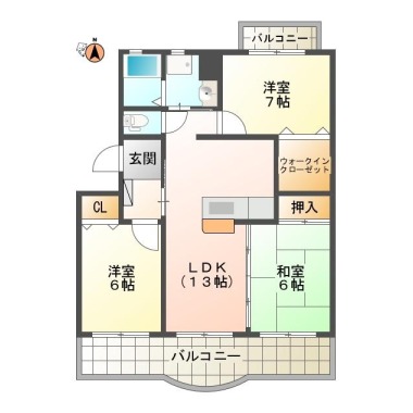 メゾンサンテラスA 201の間取り図