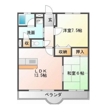 メゾンサンテラスB 101の間取り図