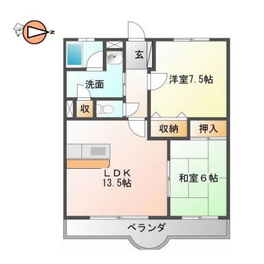 メゾンサンテラスB 103の間取り図