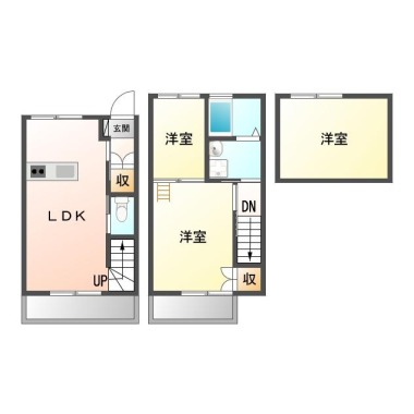 北田宮 アパート 2SLDK 104の間取り図