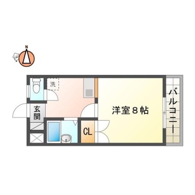 庄町 マンション 1DK 205の間取り図