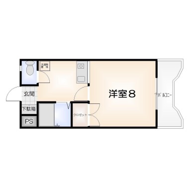 庄町 マンション 1DK 507の間取り図