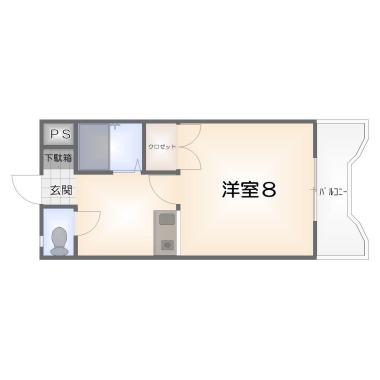 庄町 マンション 1DK 603の間取り図