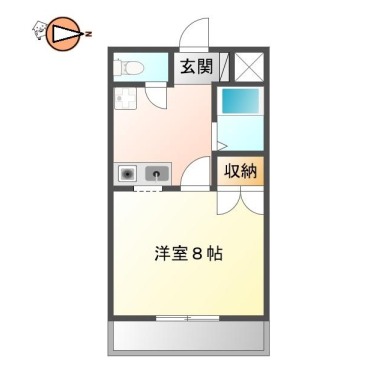 庄町 マンション 1DK 701の間取り図