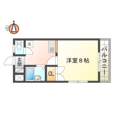 庄町 マンション 1DK 706の間取り図