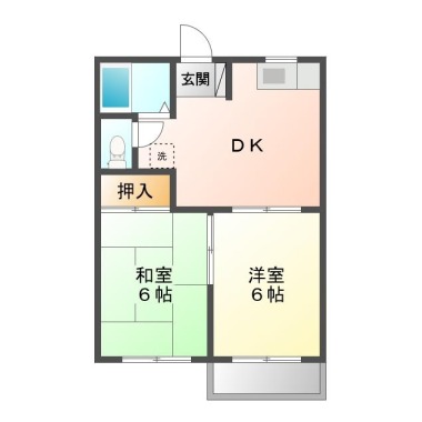 タウニー佐藤 102の間取り図