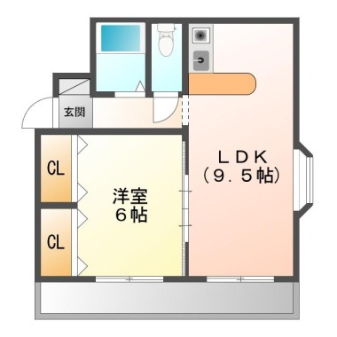 庄町 マンション 1LDK 101の間取り図