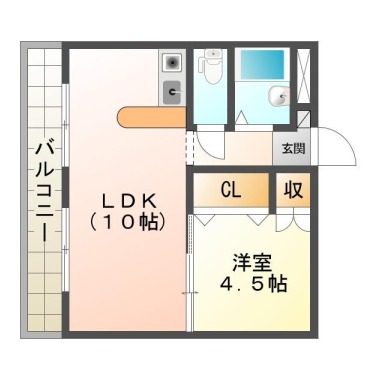 庄町 マンション 1LDK 106の間取り図