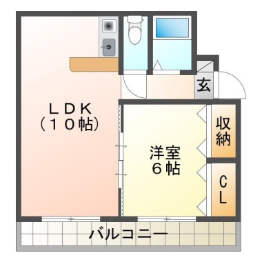 庄町 マンション 1LDK 202の間取り図