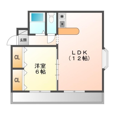 庄町 マンション 1LDK 307の間取り図