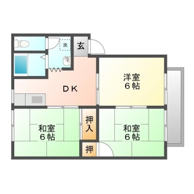 中吉野町 アパート 3DK 103の間取り図
