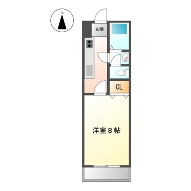 南昭和町 マンション 1K 305の間取り図