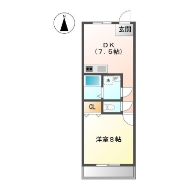 新浜町 マンション 1DK 305の間取り図