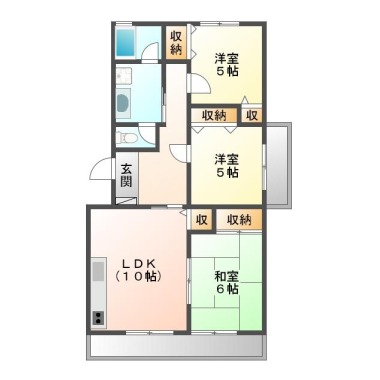 北矢三町 マンション 3LDK 101の間取り図