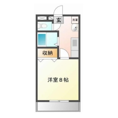 山城西 マンション 1DK 205の間取り図