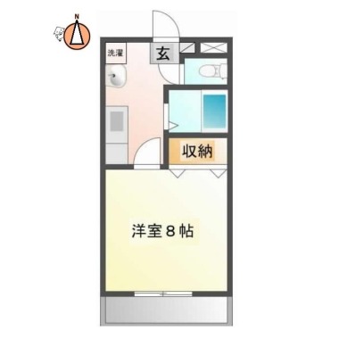 山城西 マンション 1DK 206の間取り図