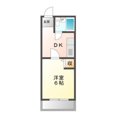 出来島本町 マンション 1K 205の間取り図