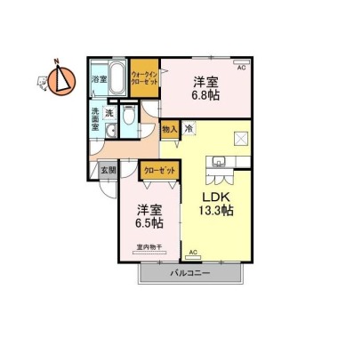 セジュールマホロ A102の間取り図