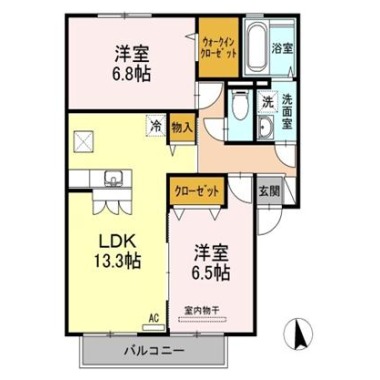 セジュールマホロ A103の間取り図